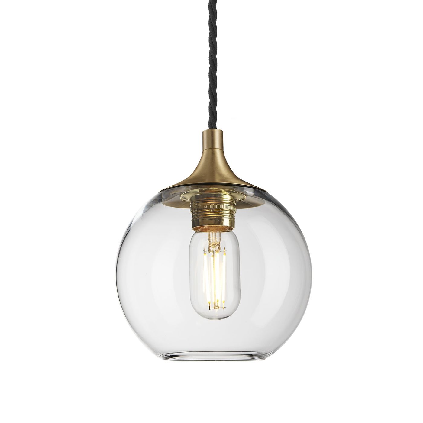 Clear Glass with Brass Holder Pendant Light Globe Chelsea CH-GLGLP7-CL-BH