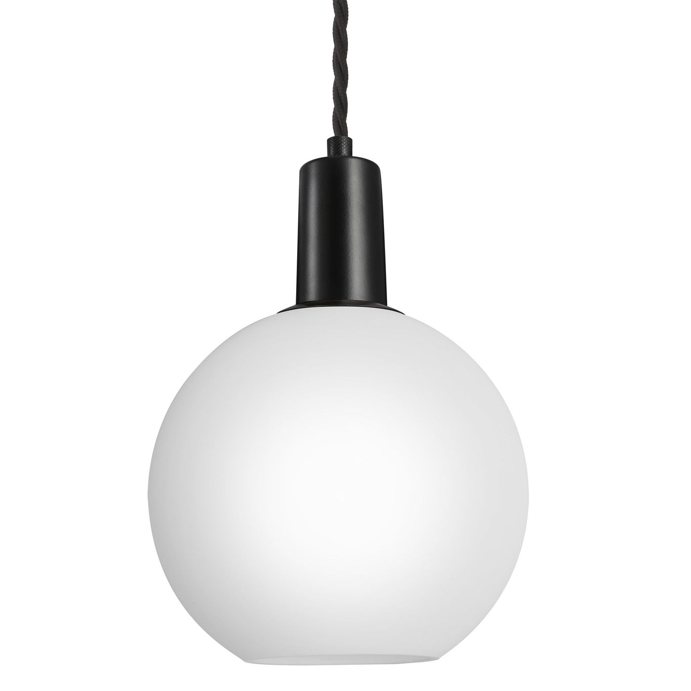 Sleek Opal Glass Globe Pendant Light - 7 Inch Industville SL-OGL-GLP7-W-BKH