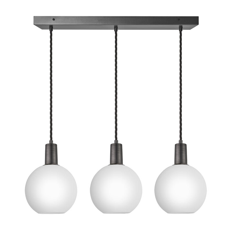 Sleek Opal Glass Globe 3 Wire Cluster Lights - 7 inch - White - Ceiling Lights - Industville Lighting UK