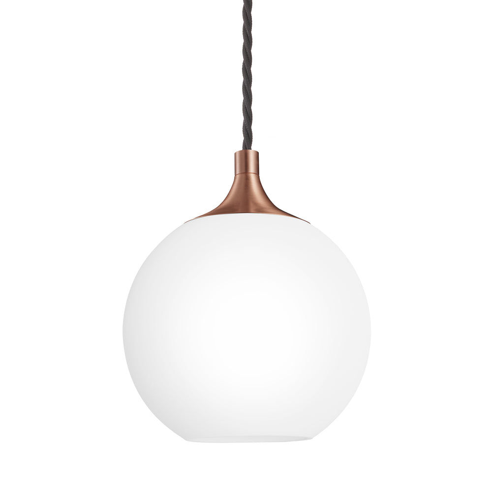 Chelsea Opal Glass Globe Pendant Light - 7 Inch - White Industville CH-OGL-GLP7-W-CH