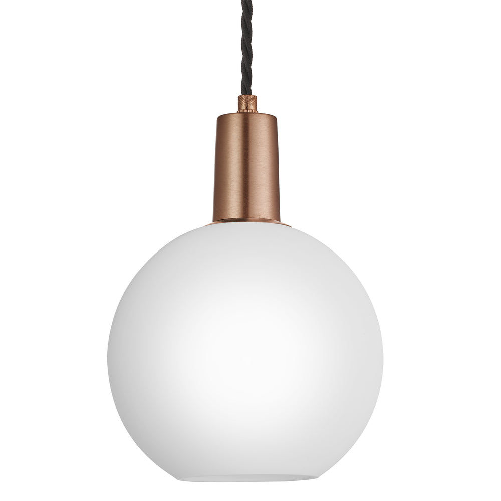 Sleek Opal Glass Globe Pendant Light - 7 Inch Industville SL-OGL-GLP7-W-CH