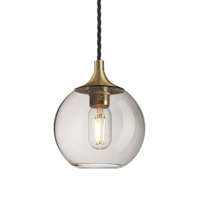 Chelsea Mocha Glass Globe Pendant - 7 Inch - Kitchen Island Lighting - Industville Lighting UK