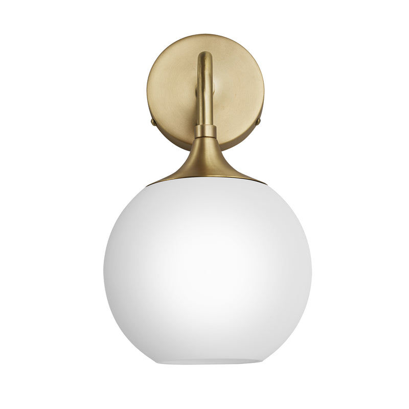 Chelsea Opal Glass Globe Wall Light - 7 Inch - White Industville CH-OGL-GLWL7-W-BH