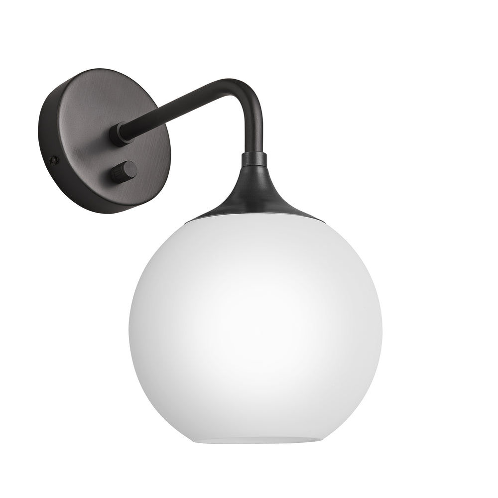Chelsea Opal Glass Globe Wall Light - 7 Inch - White Industville