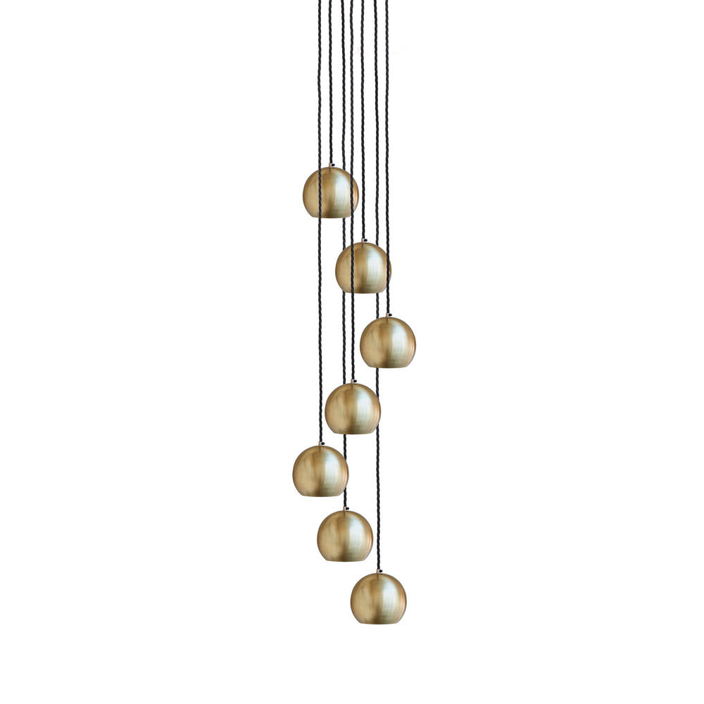 Brass 7 Pendant The Globe Collection Pendant - Industville SL-GLP-7W-B