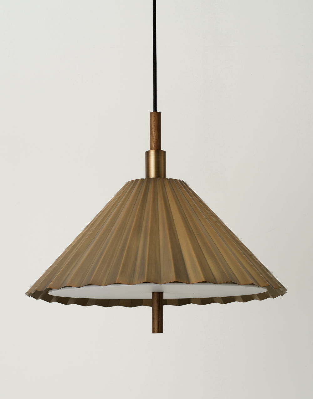 Wycombe Umbrella Pleated Pendant Light in Brass finish