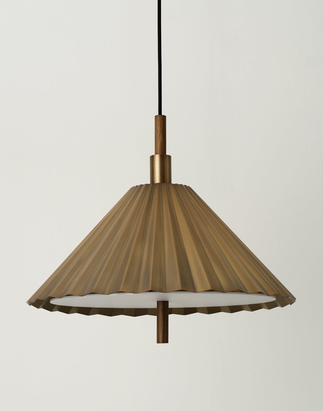 Wycombe Umbrella Pleated Pendant Light in Brass finish