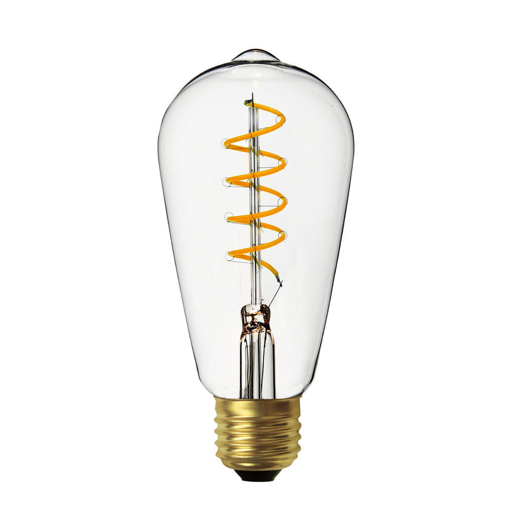 *DO NOT USE / Discontinued* Vintage LED Spiral Edison Bulb - 7W E27 Pear ST64 - Clear