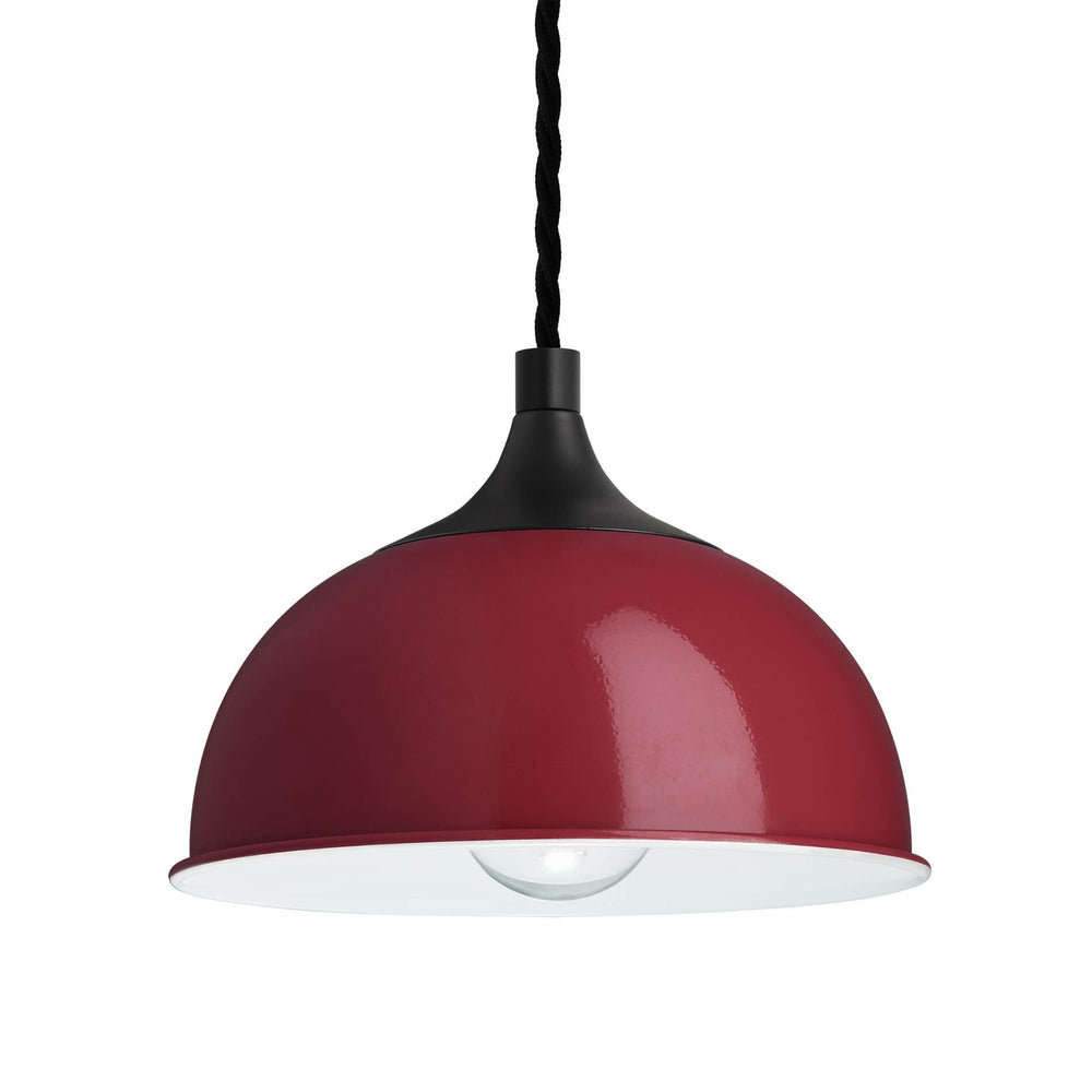 Burgundy with Black Holder Chelsea Dome Pendant - 8 Inch - CH-DP8-BU-BKH