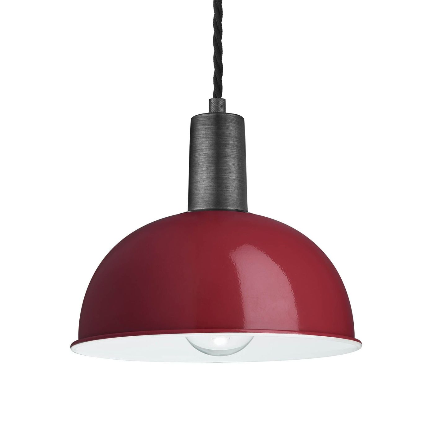 Burgundy Sleek Dome Pendant in 8 Inch with Pewter Holder Product Code SL-DP8-BU-PH