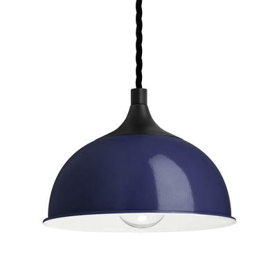 Dark Blue with Black Holder Chelsea Dome Pendant - 8 Inch - CH-DP8-DB-BKH