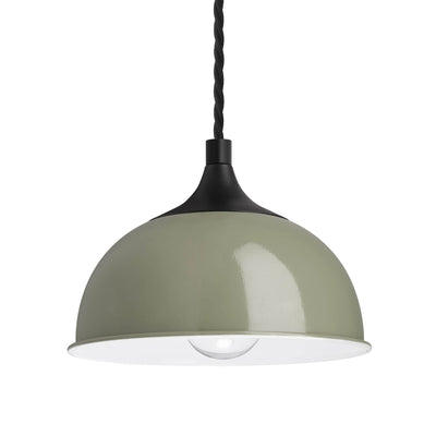 Sage Green with Black Holder Chelsea Dome Pendant - 8 Inch - CH-DP8-SG-BKH