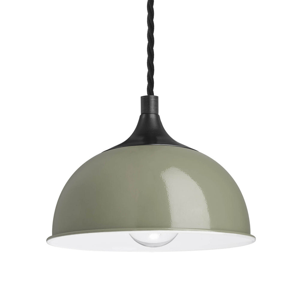 Sage Green with Pewter Holder Chelsea Dome Pendant - 8 Inch - CH-DP8-SG-PH