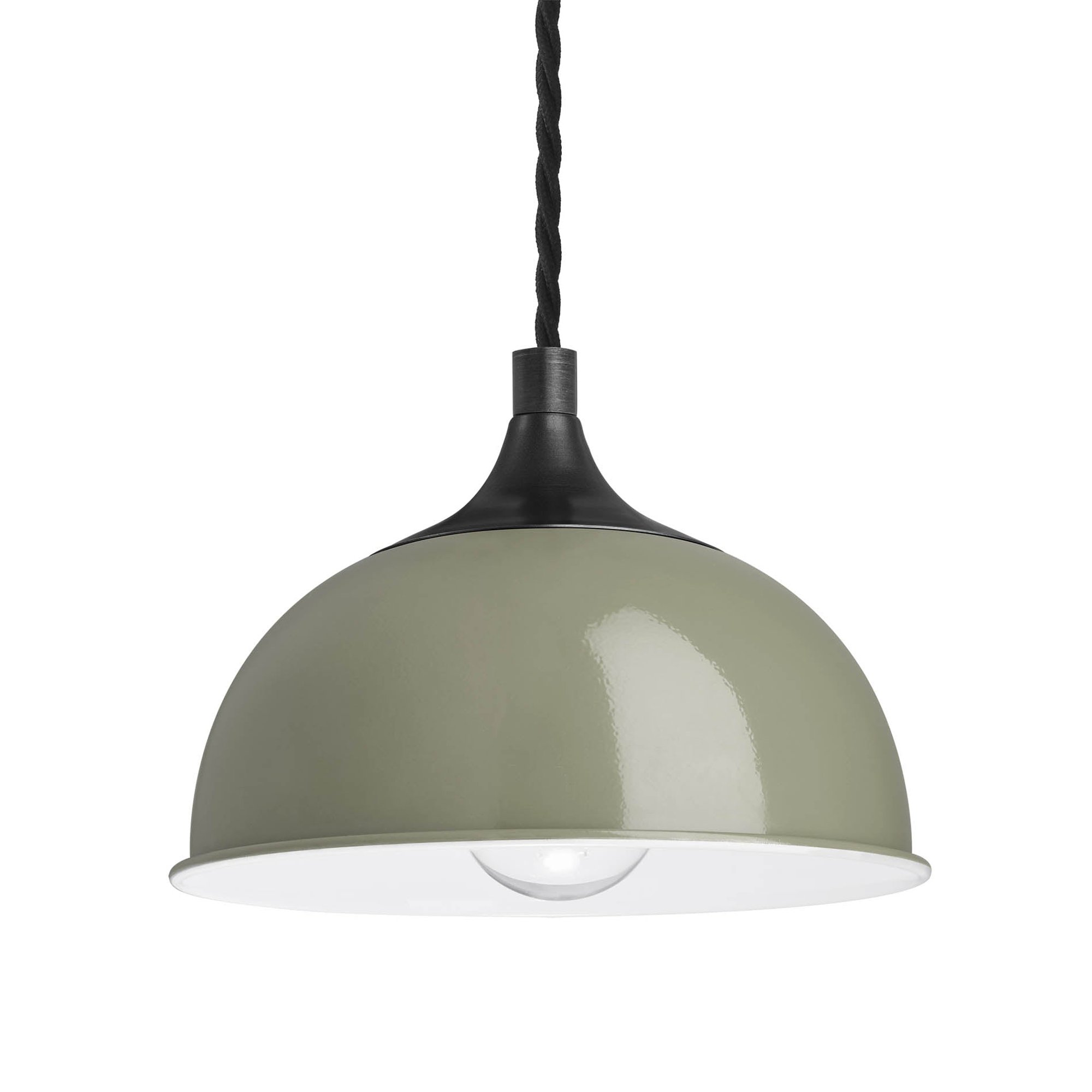 Sage Green with Pewter Holder Chelsea Dome Pendant - 8 Inch - CH-DP8-SG-PH