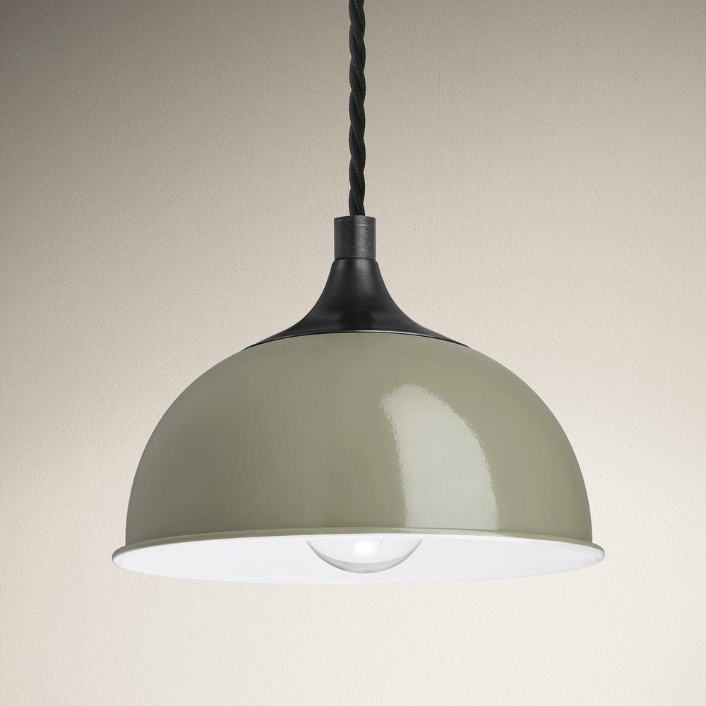 Sage Green with Pewter Holder Chelsea Dome Pendant - 8 Inch - CH-DP8-SG-PH