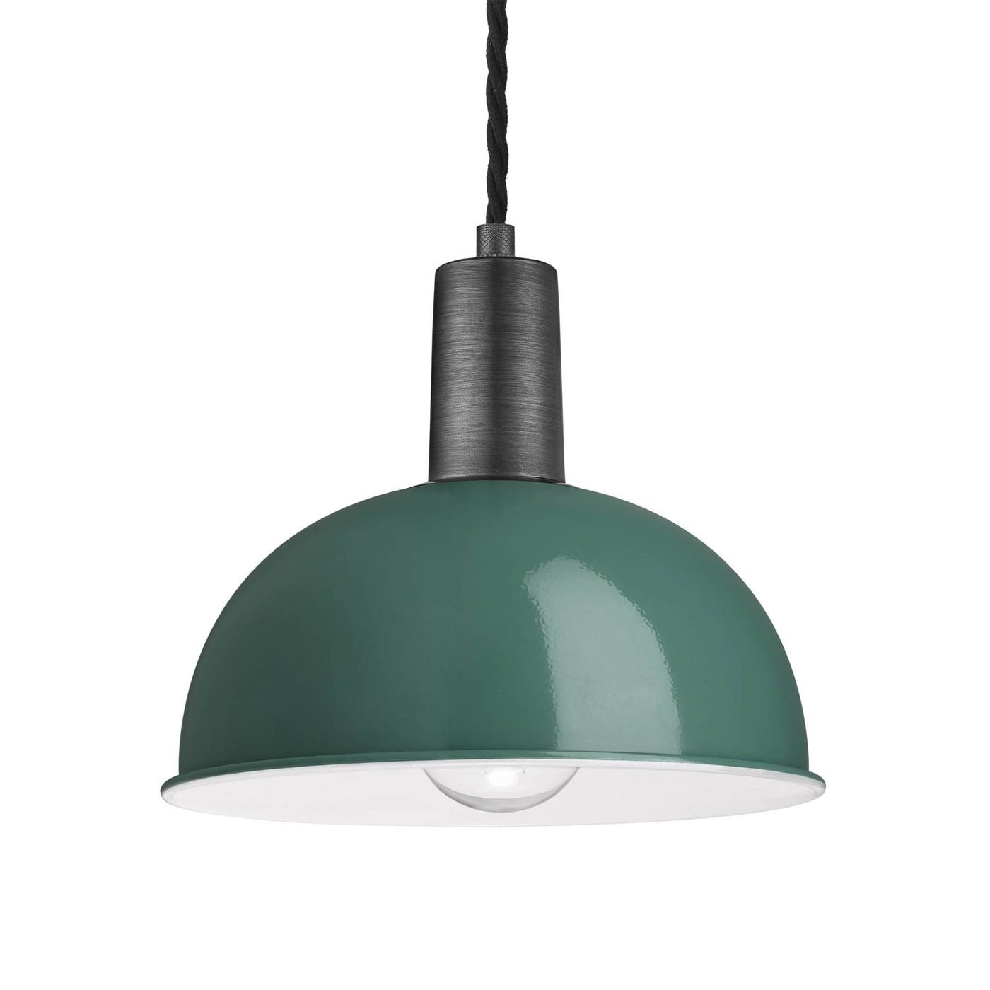 Turquoise Sleek Dome Pendant in 8 Inch with Pewter Holder Product Code is SL-DP8-T-PH