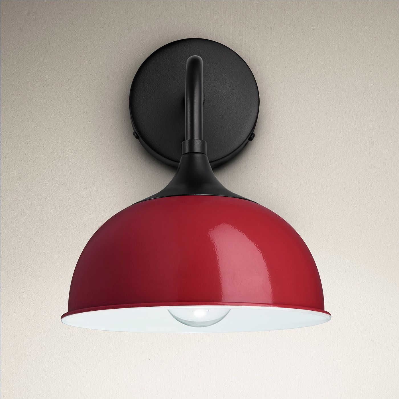 Burgundy with Black Holder Chelsea Dome Wall Light - 8 Inch - CH-DWL8-BU-BKH