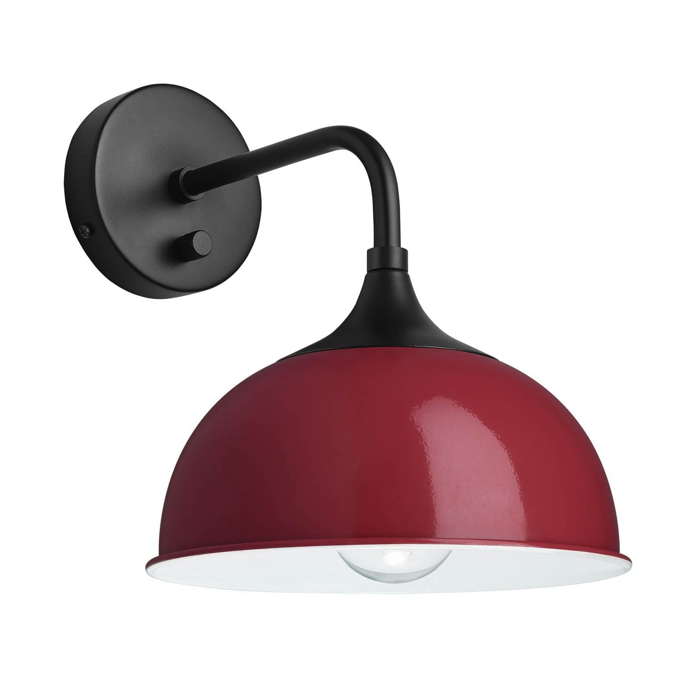 Burgundy with Black Holder Chelsea Dome Wall Light - 8 Inch - CH-DWL8-BU-BKH
