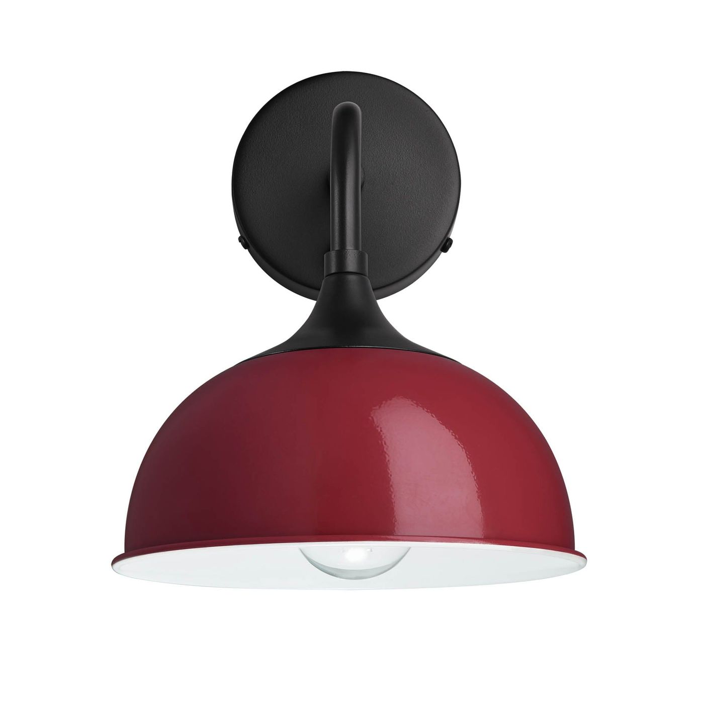 Burgundy with Black Holder Chelsea Dome Wall Light - 8 Inch - CH-DWL8-BU-BKH