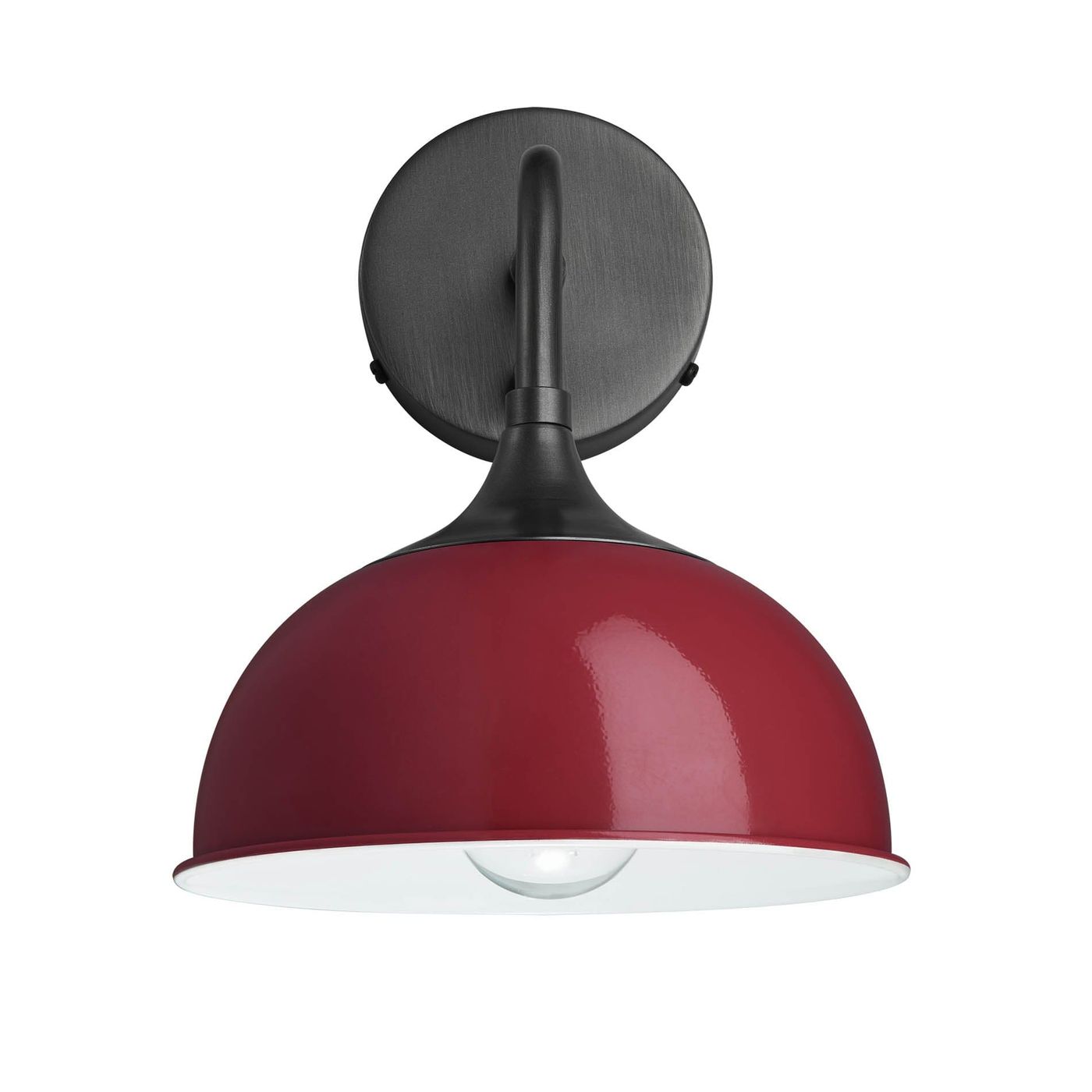 Burgundy with Pewter Holder Chelsea Dome Wall Light - 8 Inch - CH-DWL8-BU-PH