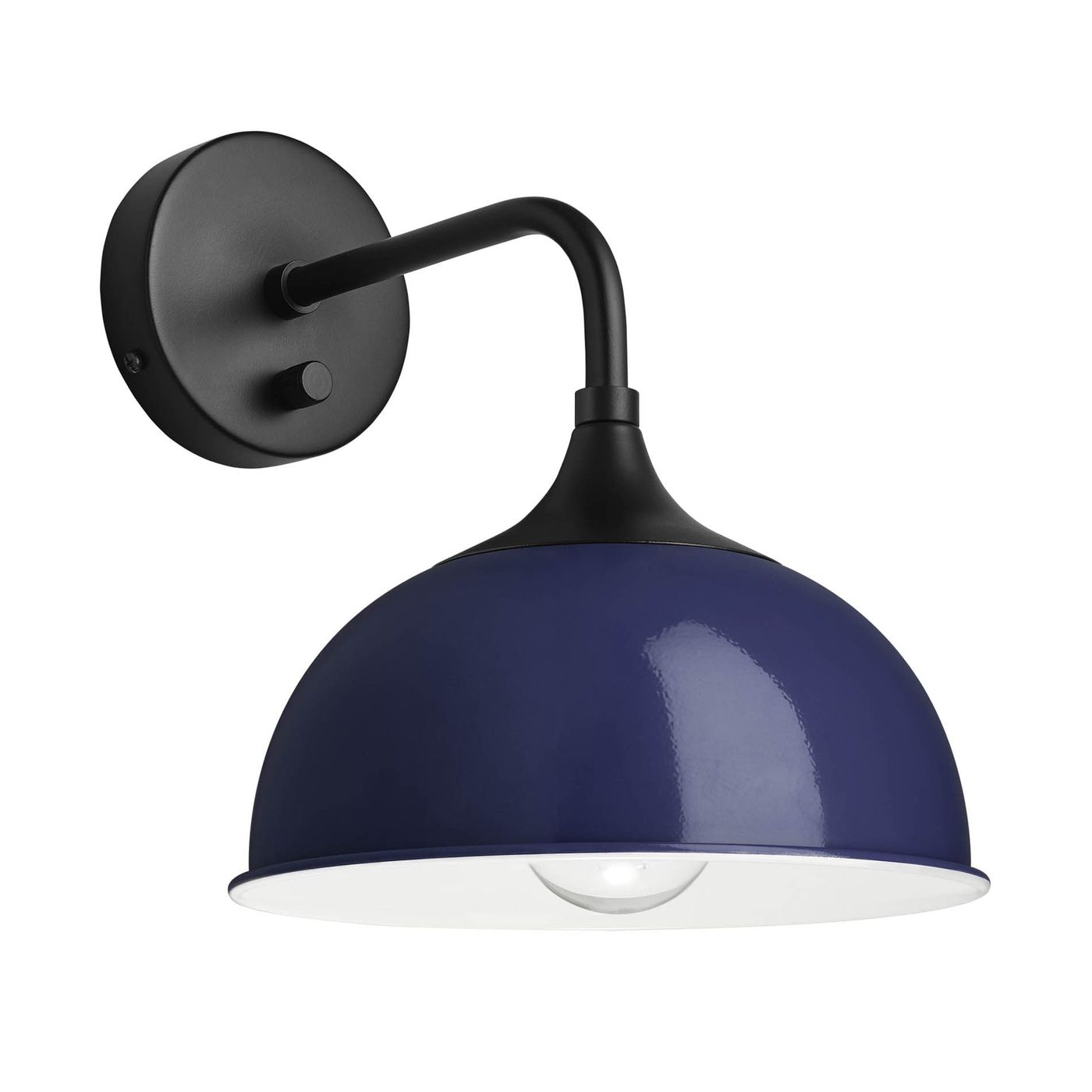 Dark Blue with Black Holder Chelsea Dome Wall Light - 8 Inch - CH-DWL8-DB-BKH