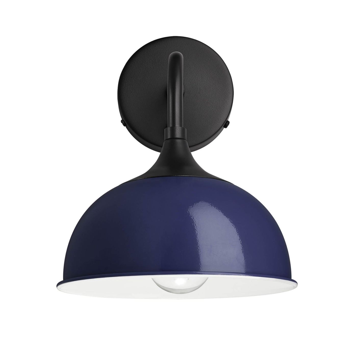 Dark Blue with Black Holder Chelsea Dome Wall Light - 8 Inch - CH-DWL8-DB-BKH