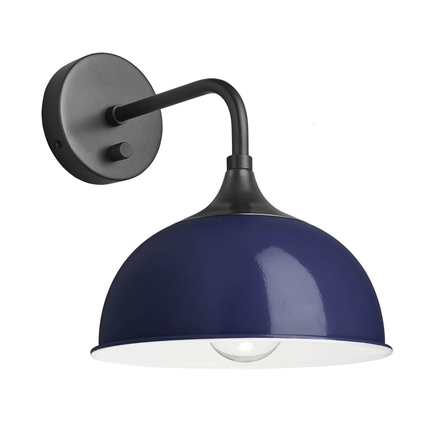 Dark Blue with Pewter Holder Chelsea Dome Wall Light - 8 Inch - CH-DWL8-DB-PH