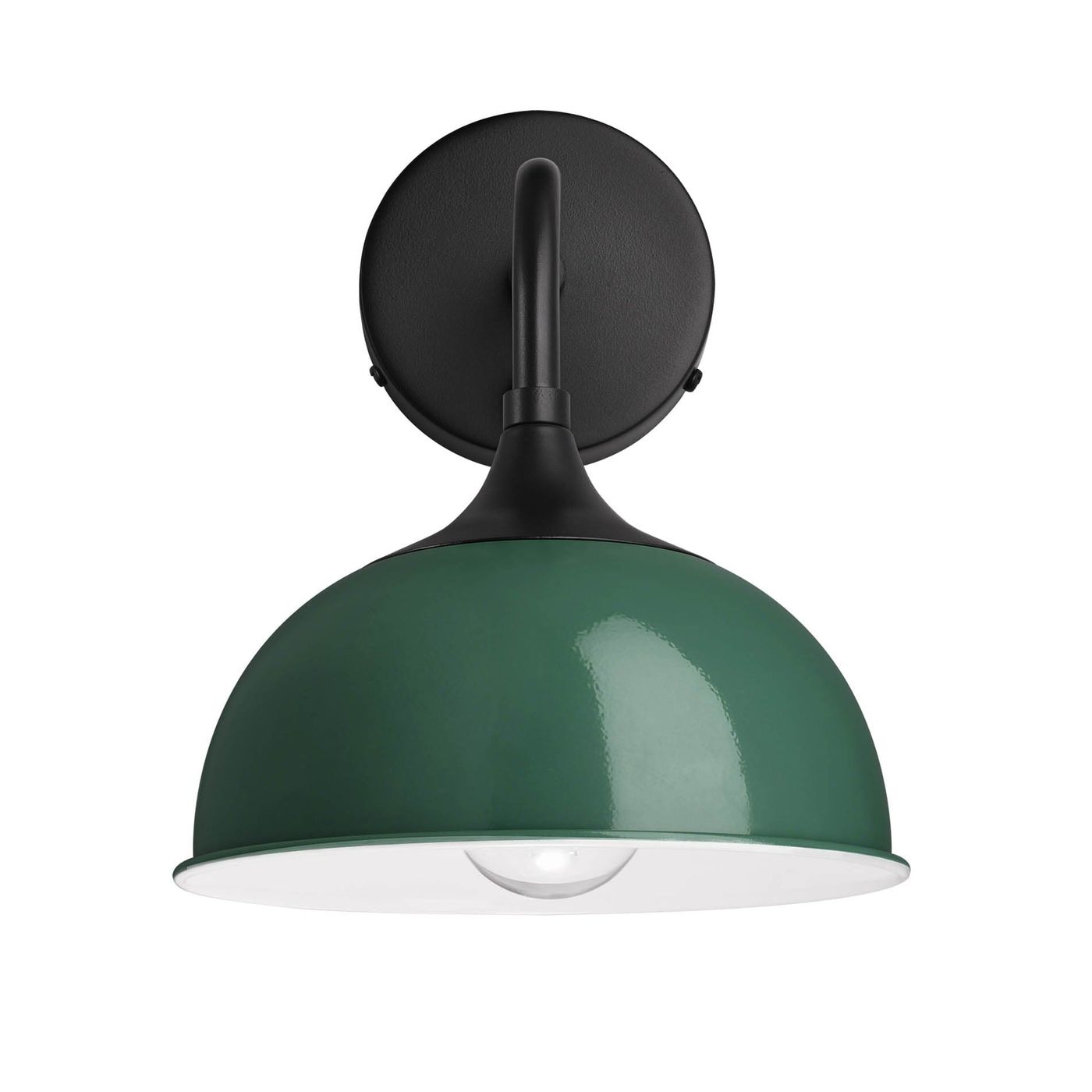 Dark Green with Black Holder Chelsea Dome Wall Light - 8 Inch - CH-DWL8-DG-BKH