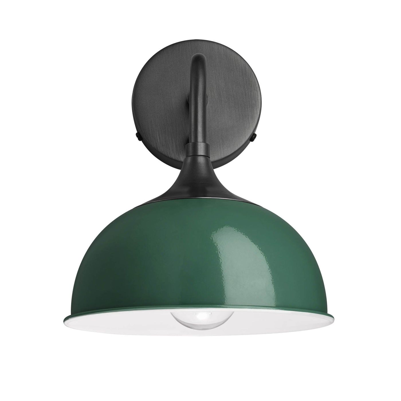 Dark Green with Pewter Holder Chelsea Dome Wall Light - 8 Inch - CH-DWL8-DG-PH