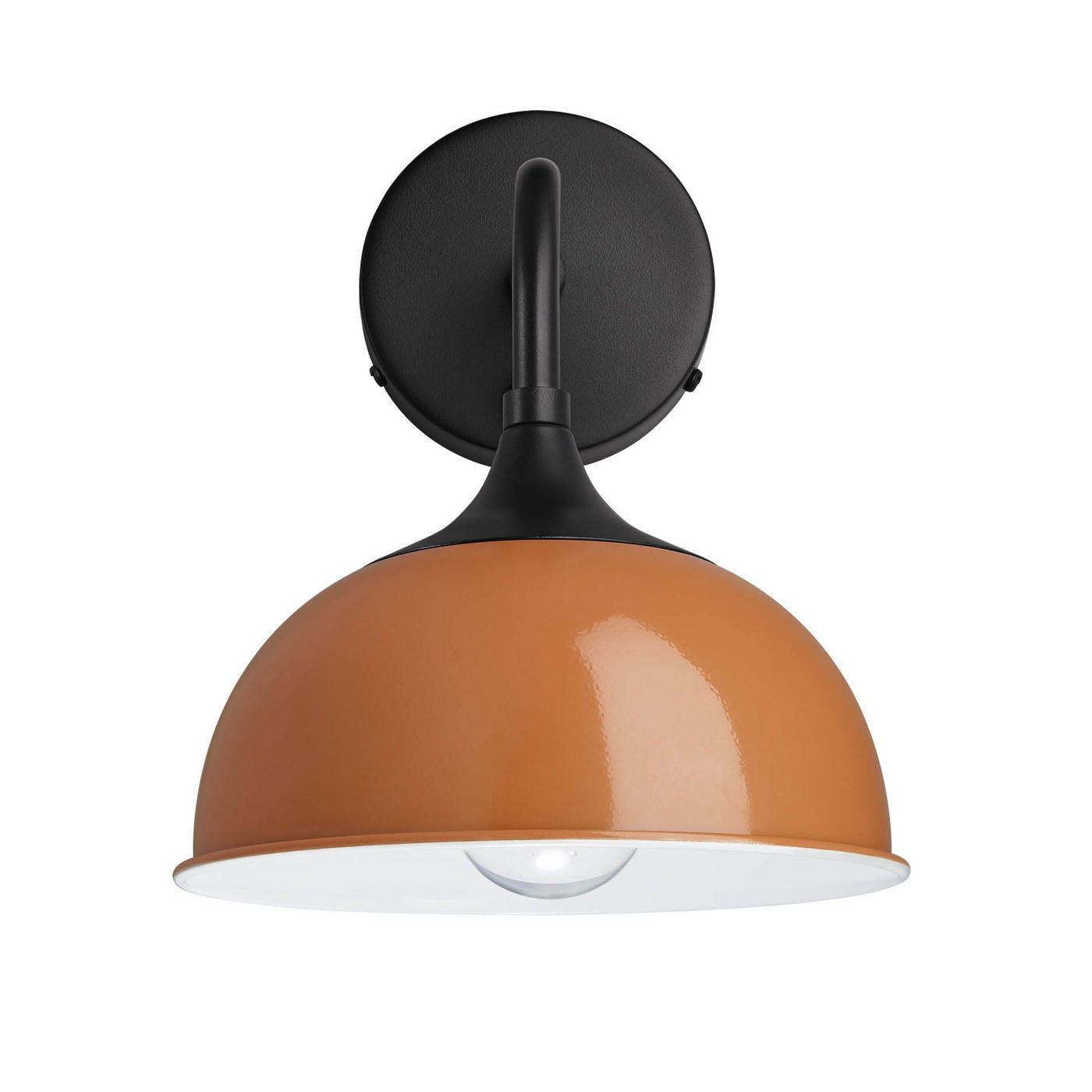 Orange with Black Holder Chelsea Dome Wall Light - 8 Inch - CH-DWL8-OR-BKH