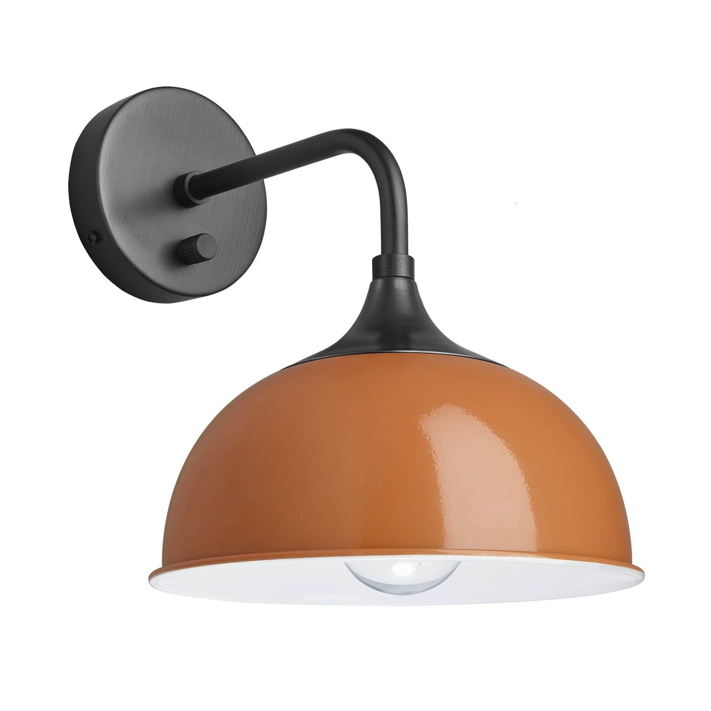 Orange with Pewter Holder Chelsea Dome Wall Light - 8 Inch - CH-DWL8-OR-PH