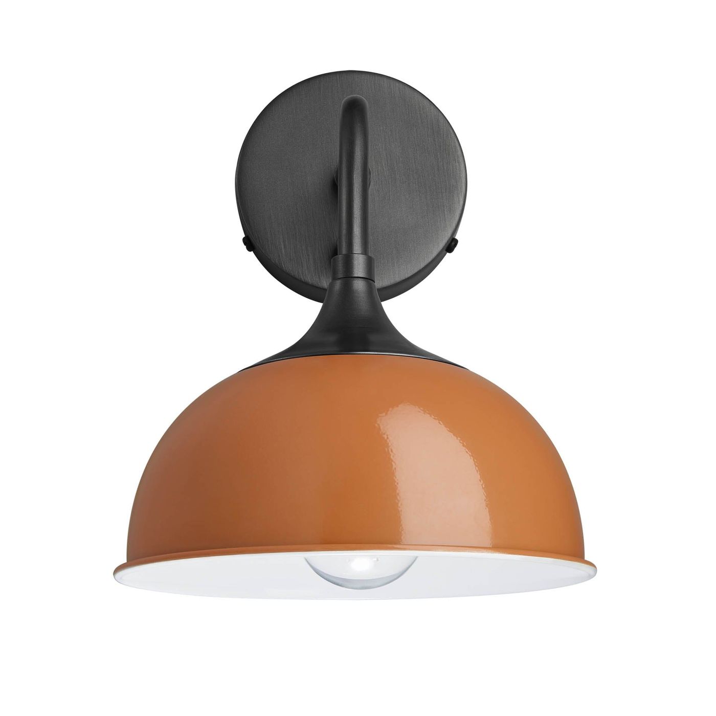 Orange with Pewter Holder Chelsea Dome Wall Light - 8 Inch - CH-DWL8-OR-PH