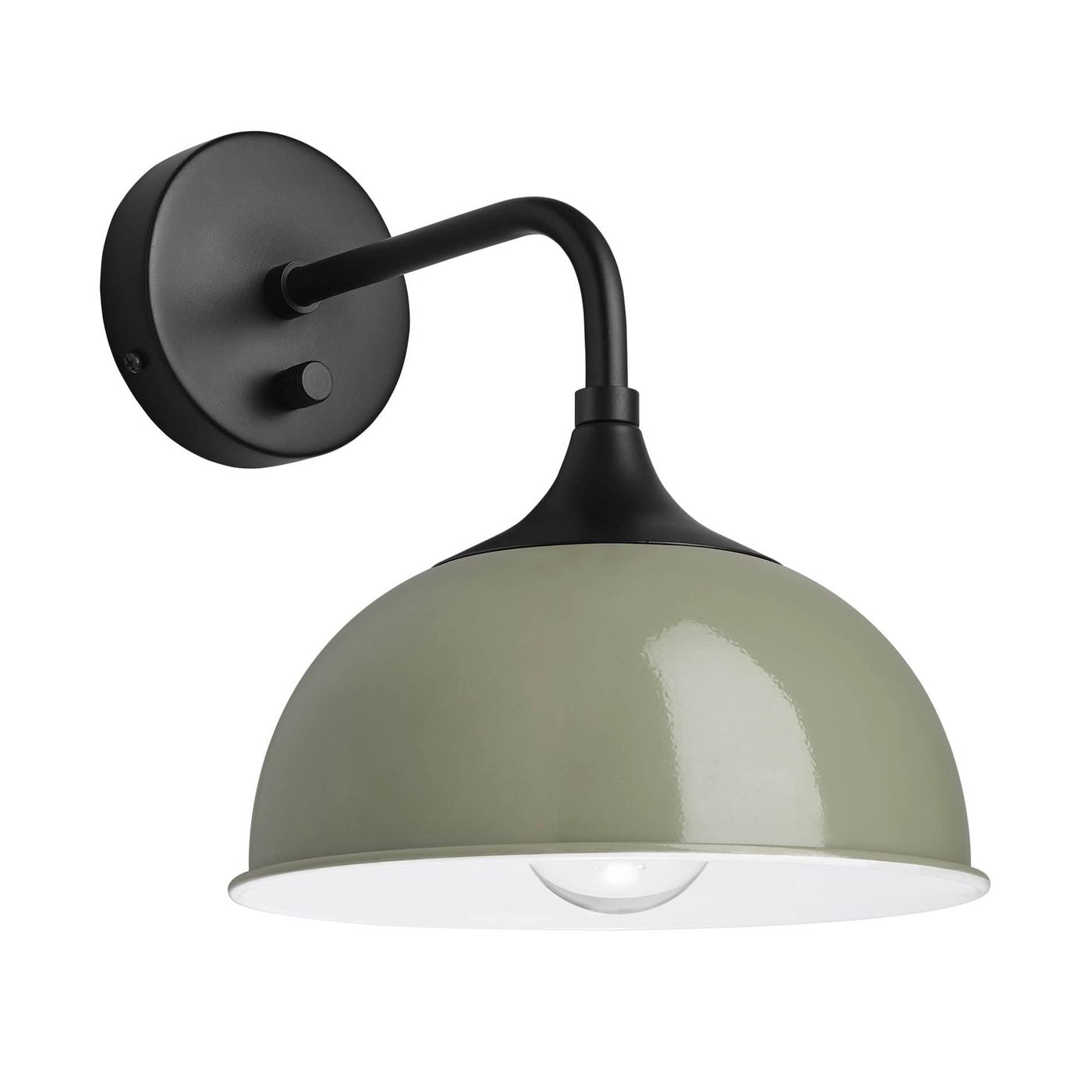 Sage Green with Black Holder Chelsea Dome Wall Light - 8 Inch - CH-DWL8-SG-BKH
