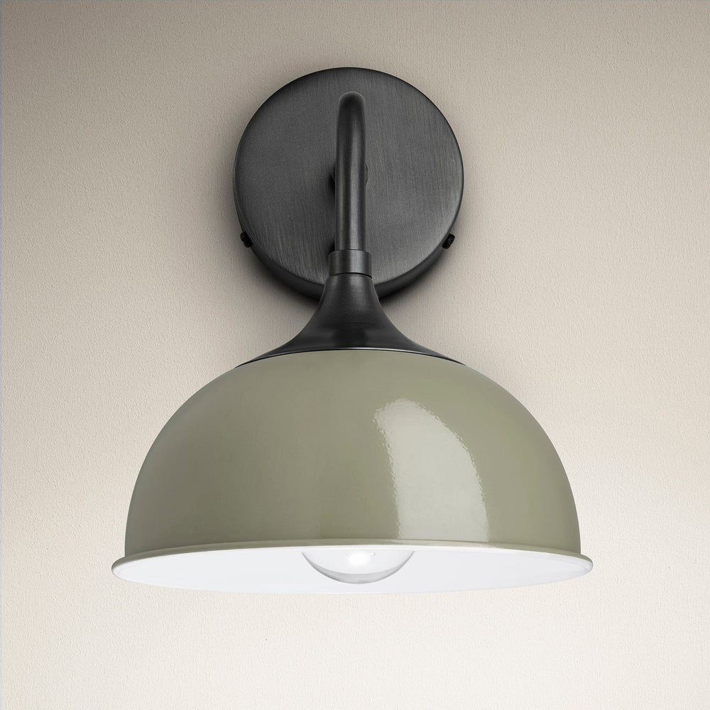 Sage Green with Pewter Holder Chelsea Dome Wall Light - 8 Inch - CH-DWL8-SG-PH