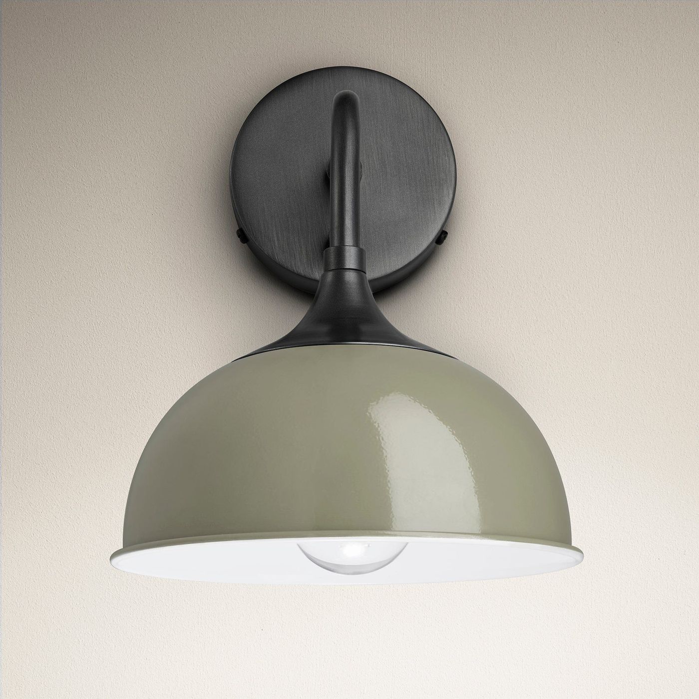 Sage Green with Pewter Holder Chelsea Dome Wall Light - 8 Inch - CH-DWL8-SG-PH