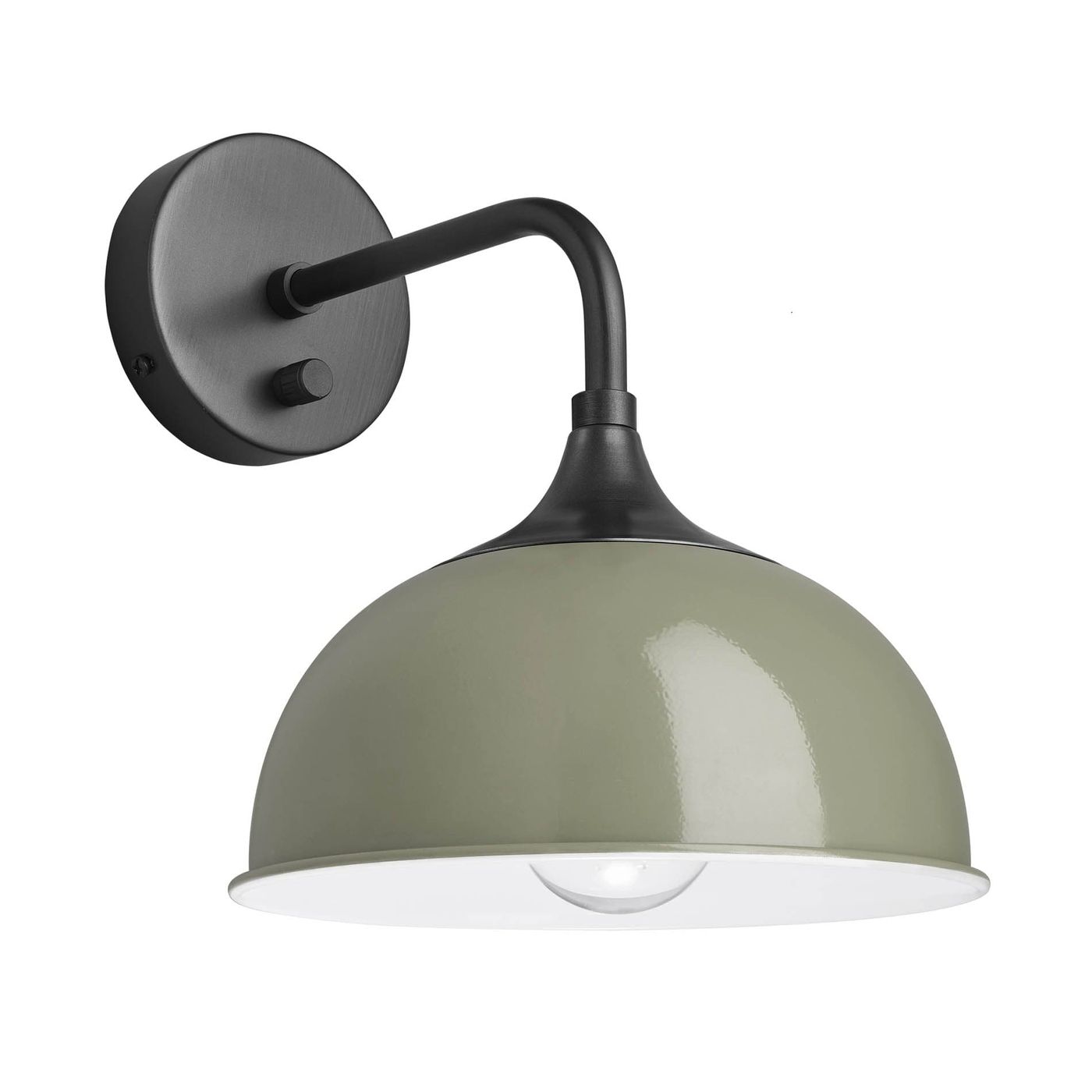 Sage Green with Pewter Holder Chelsea Dome Wall Light - 8 Inch - CH-DWL8-SG-PH