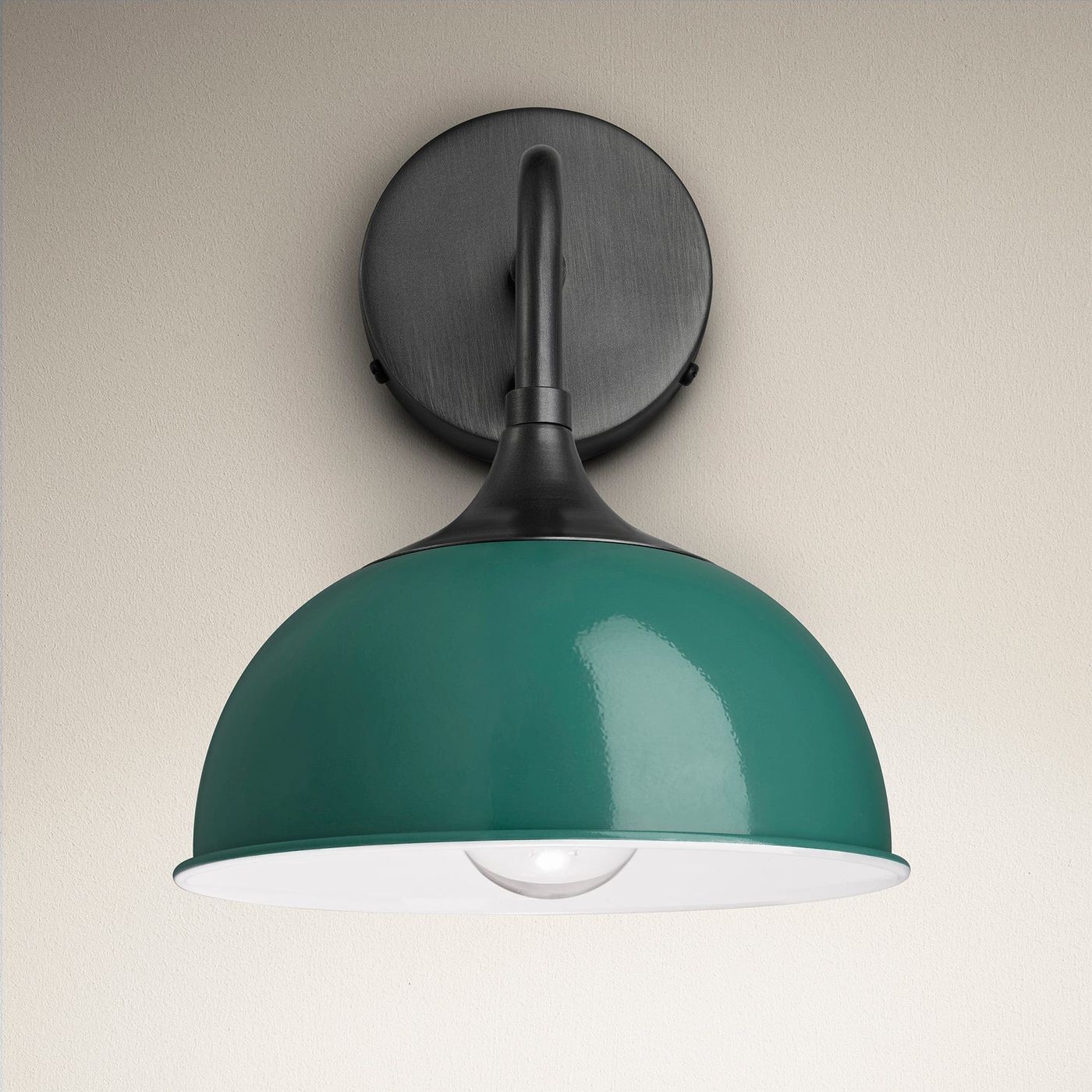 Turquoise with Pewter Holder Chelsea Dome Wall Light - 8 Inch - CH-DWL8-T-PH