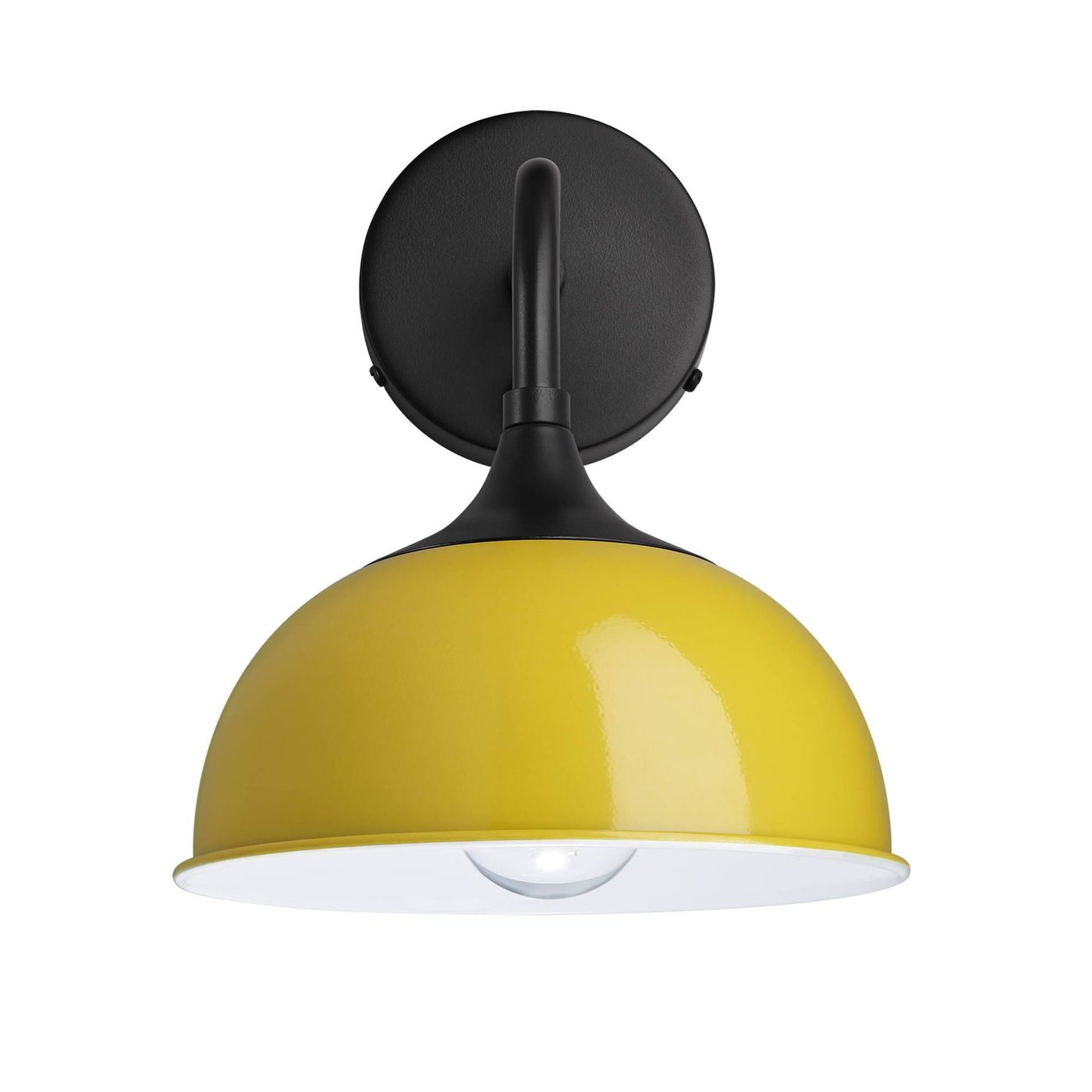 Yellow with Black Holder Chelsea Dome Wall Light - 8 Inch - CH-DWL8-Y-BKH