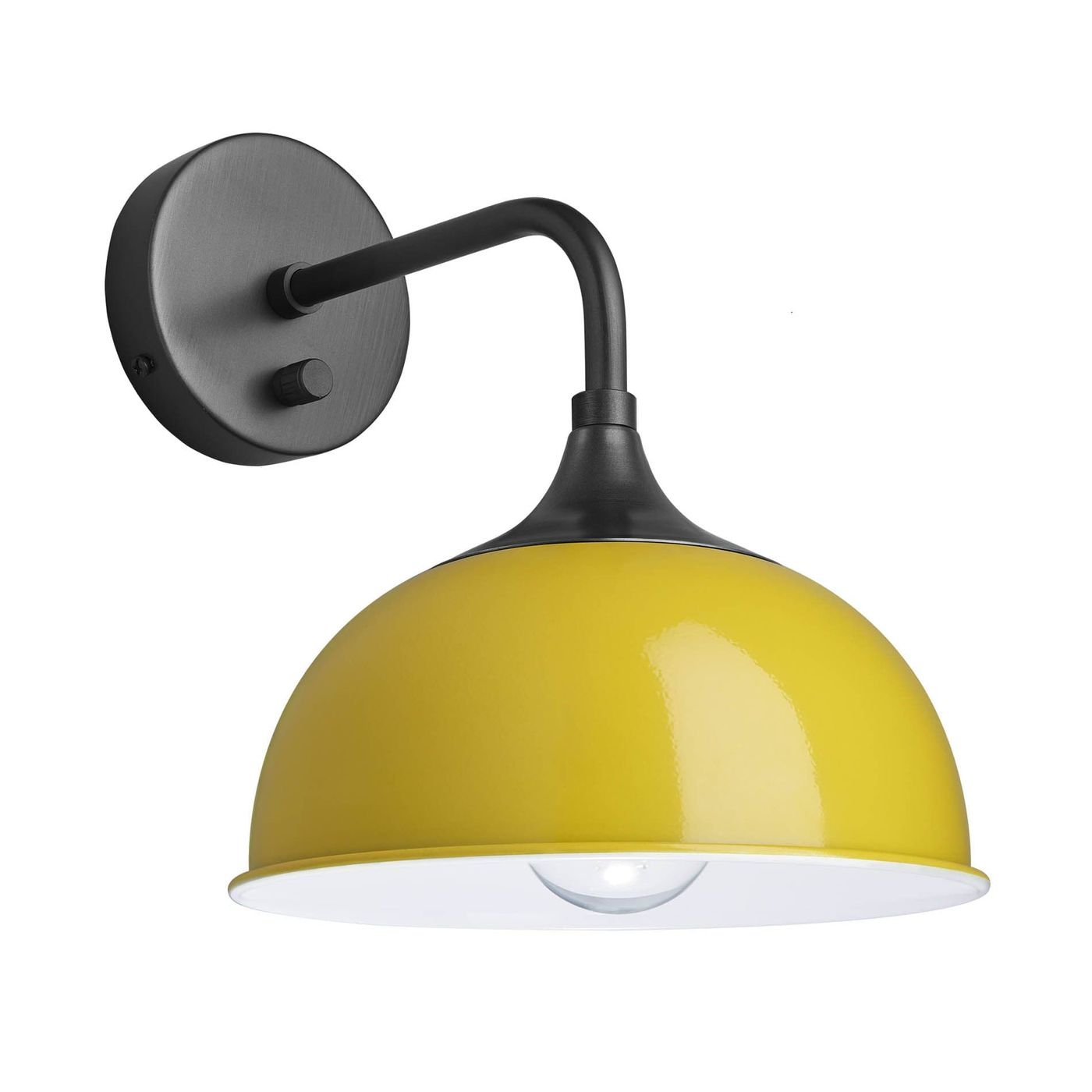 Yellow with Pewter Holder Chelsea Dome Wall Light - 8 Inch - CH-DWL8-Y-PH