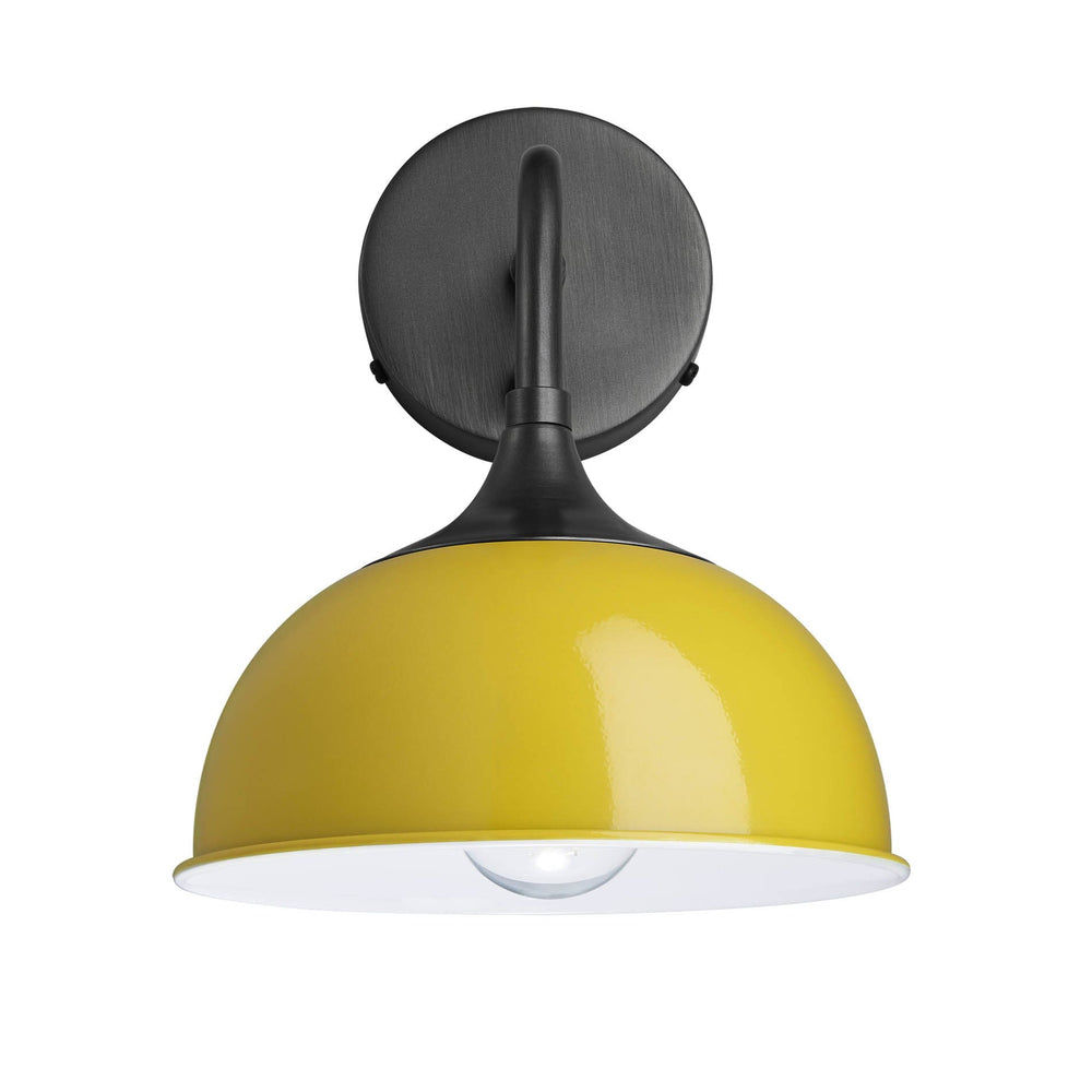 Yellow with Pewter Holder Chelsea Dome Wall Light - 8 Inch - CH-DWL8-Y-PH