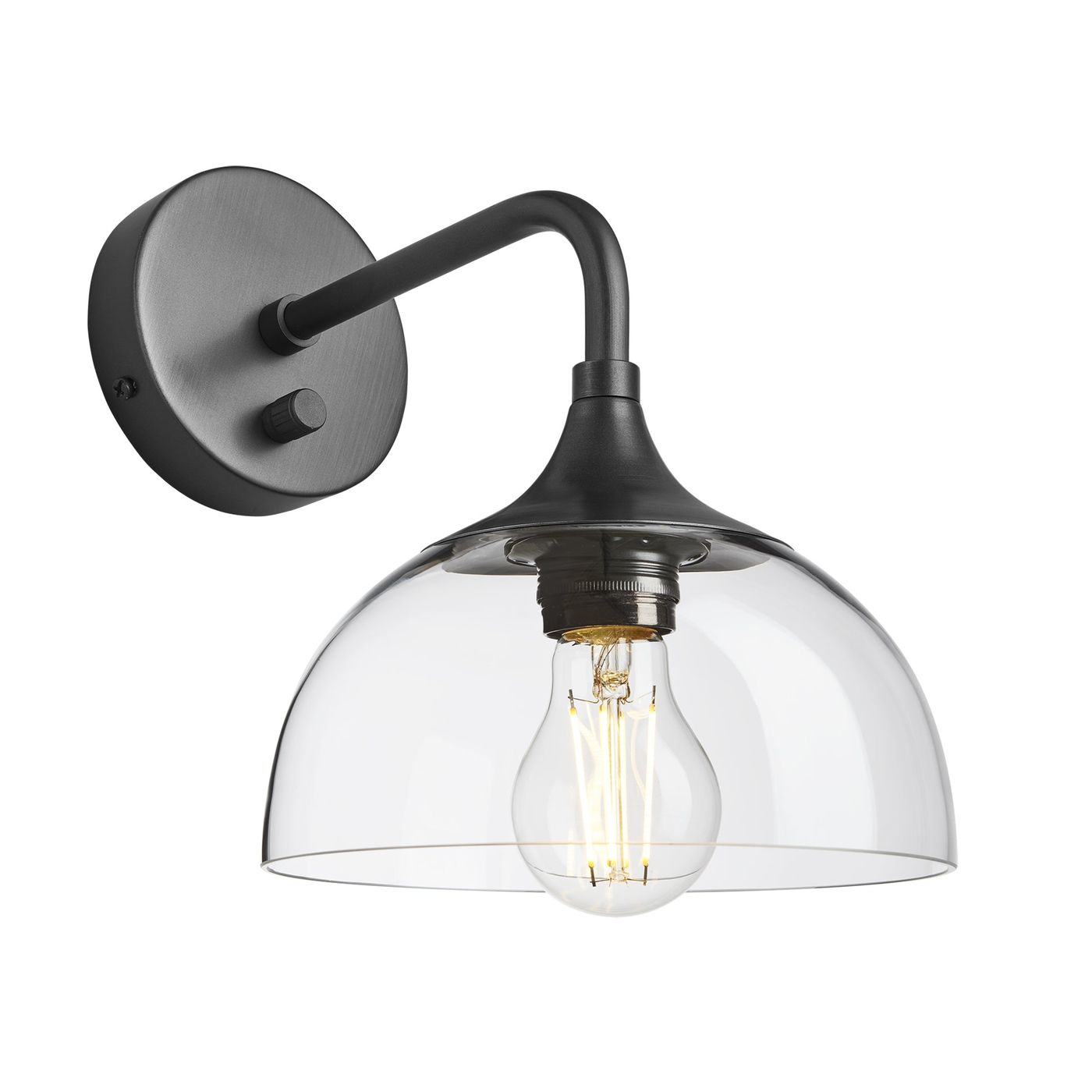Chelsea Wall Light with Clear Glass and Pewter Holder, Product code is CH-GLDWL8-CL-PH