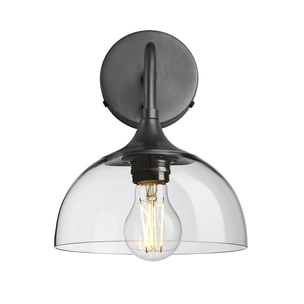 Chelsea Wall Light with Clear Glass and Pewter Holder, Product code is CH-GLDWL8-CL-PH