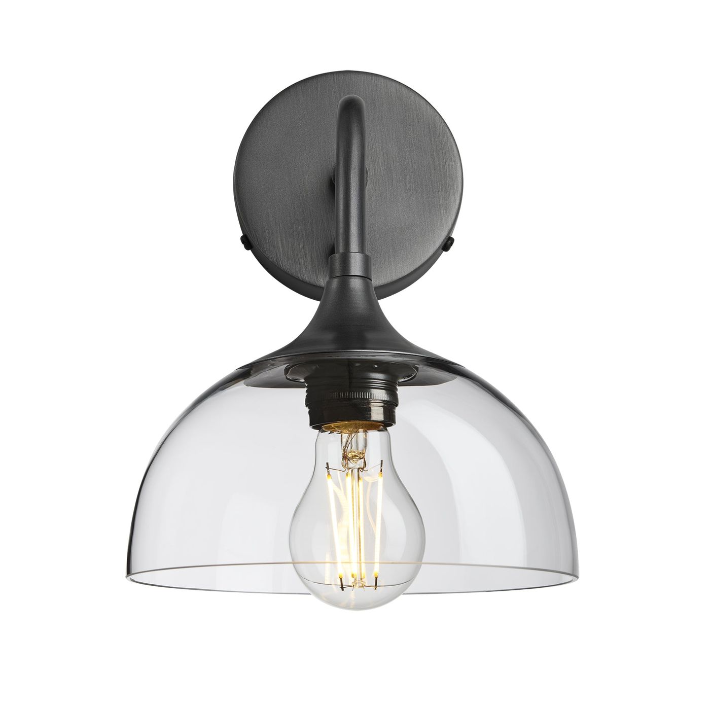 Chelsea Wall Light with Clear Glass and Pewter Holder, Product code is CH-GLDWL8-CL-PH