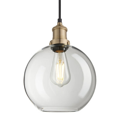 Brooklyn Glass Globe Pendant - 9 Inch - Kitchen Island Lighting - Industville Lighting UK