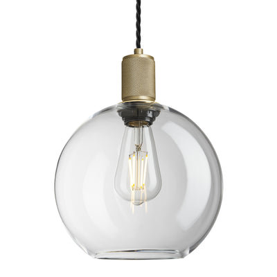 Knurled Glass Globe Pendant Light - 9 Inch - Kitchen Island Lighting - Industville Lighting UK