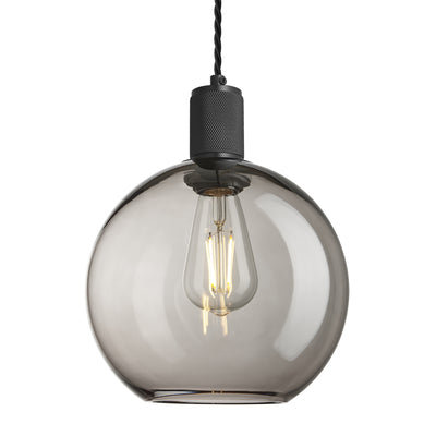 Knurled Glass Globe Pendant Light - 9 Inch - Kitchen Lights - Industville Lighting UK