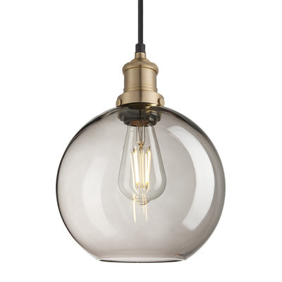 Brooklyn Glass Globe Pendant - 9 Inch - Bedroom Lights - Industville Lighting UK