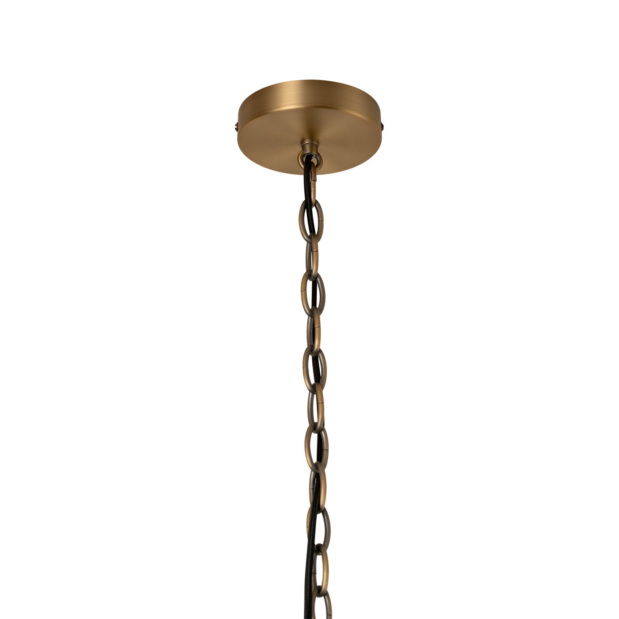 Close up of Brass Ceiling Rose and Chain Holder