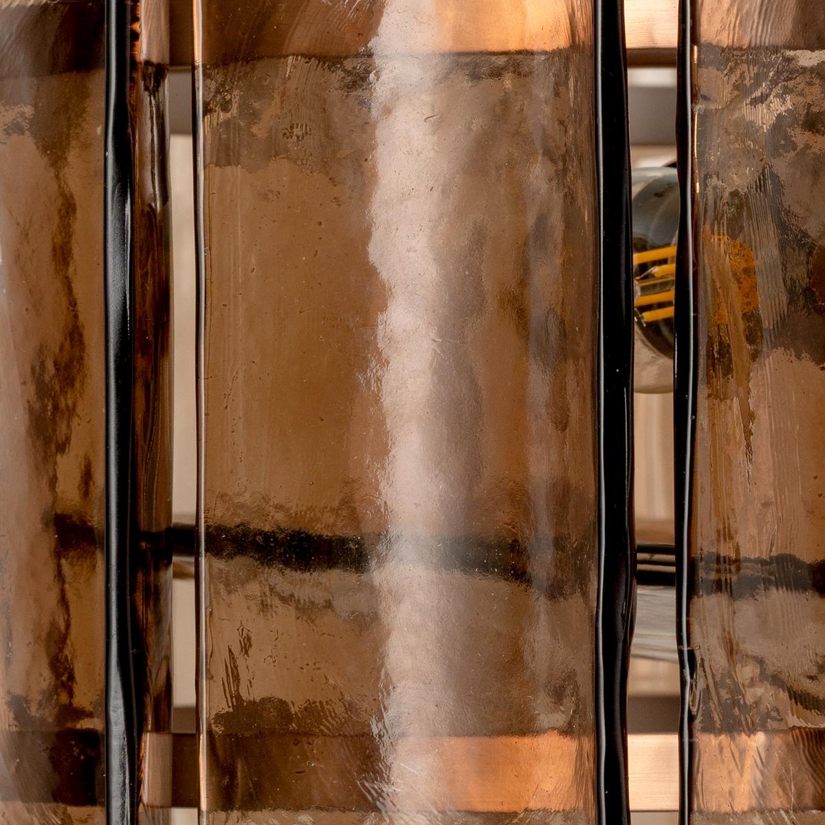 Amberley Round Chandelier Light in 22 Inch with Mocha Glass