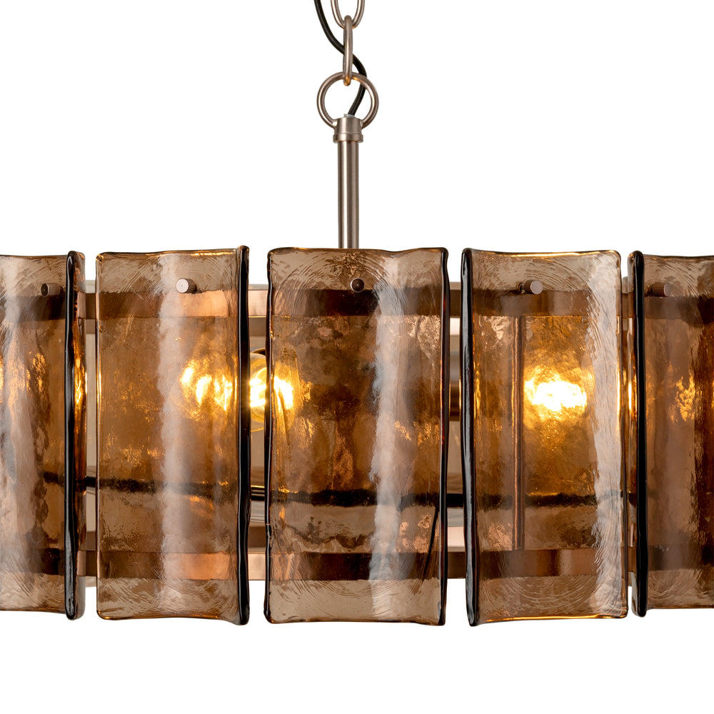 Amberley Round Chandelier Light in 22 Inch with Mocha Glass